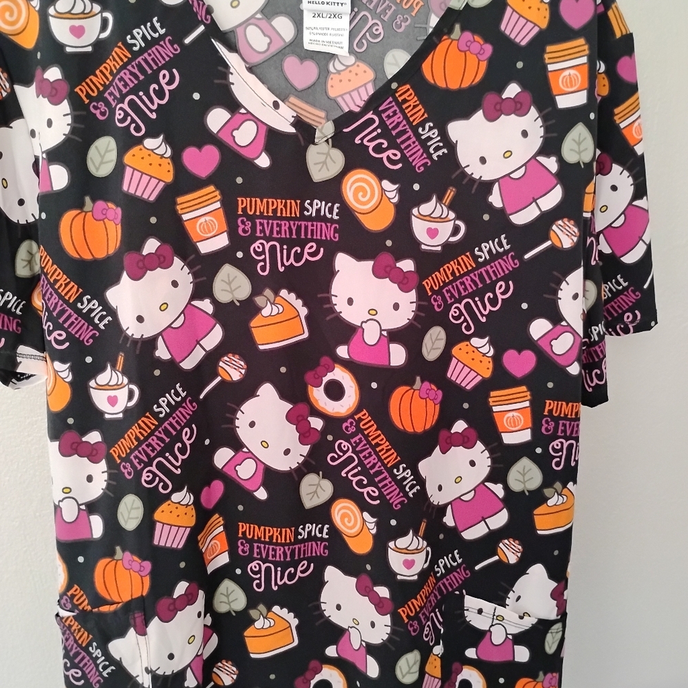 Hello Kitty Black and Pink Pumpkin Spice Top